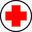 Red Cross symbol.